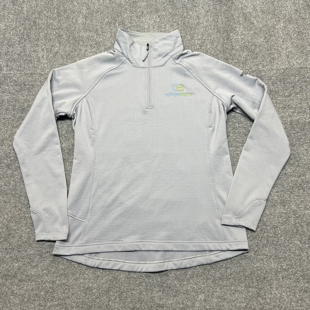 The North Face Pullover Womens Large Gray 1/4 Zip Fleece Mock Neck Hiking Top